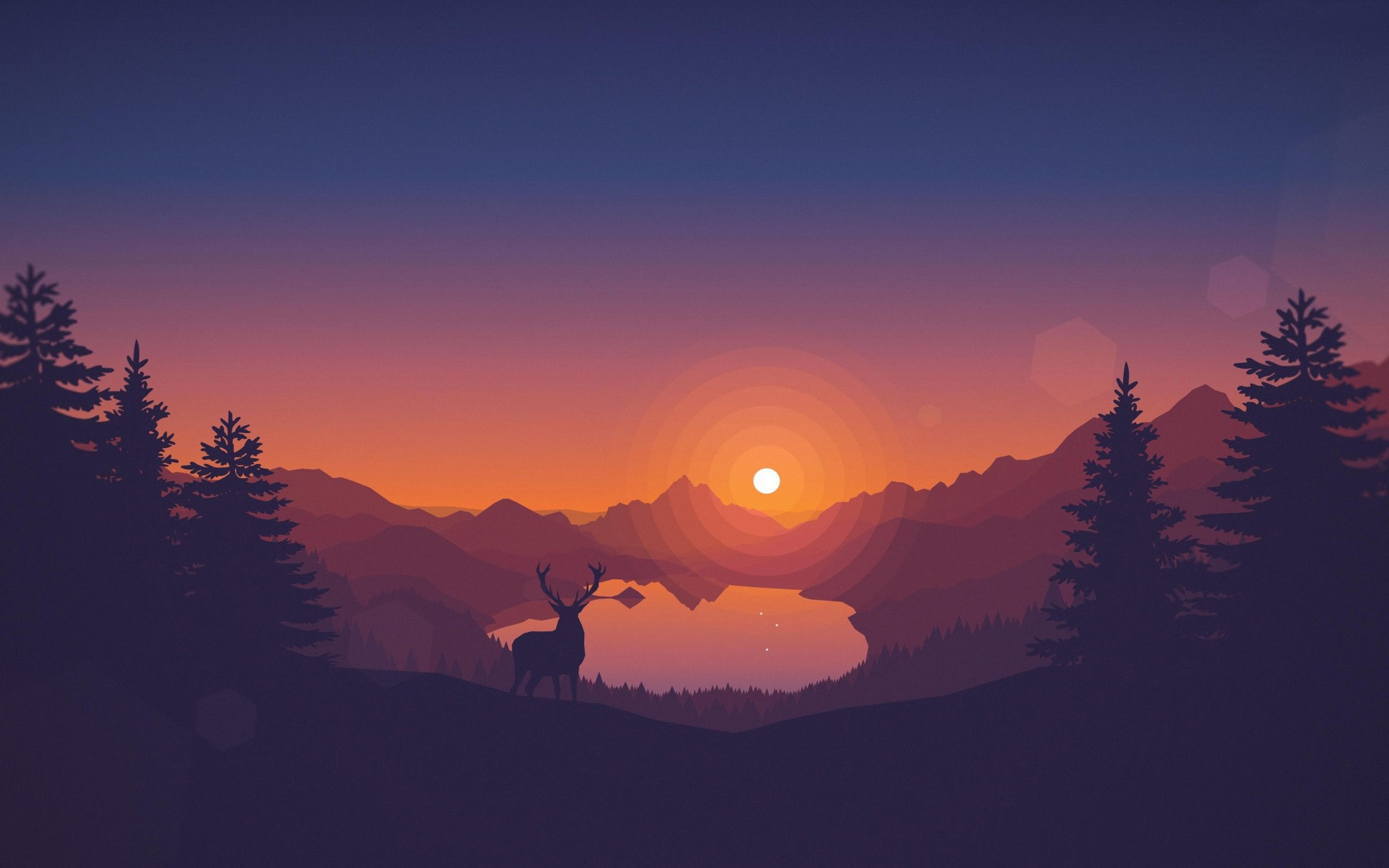 2560x1600 Firewatch Art Forest 2017 High Quality Wallpaper