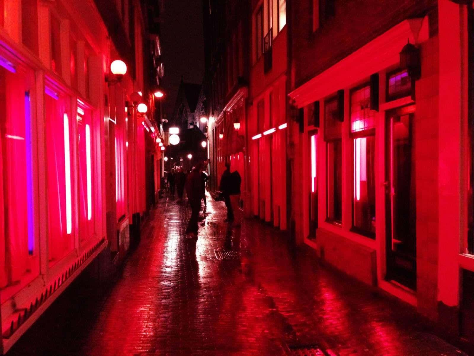 1600x1200 Download Vibrant neon lights in the Red Light District Wallpaper