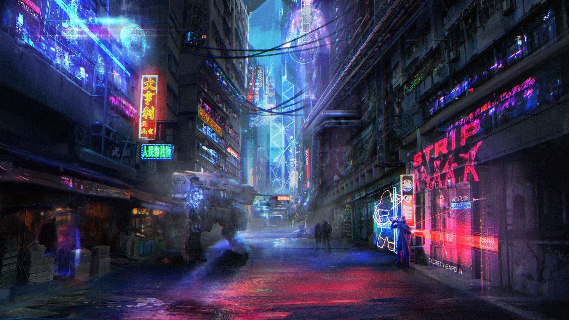 1920x1080 Red Light District Town Background Wallpaper 92911