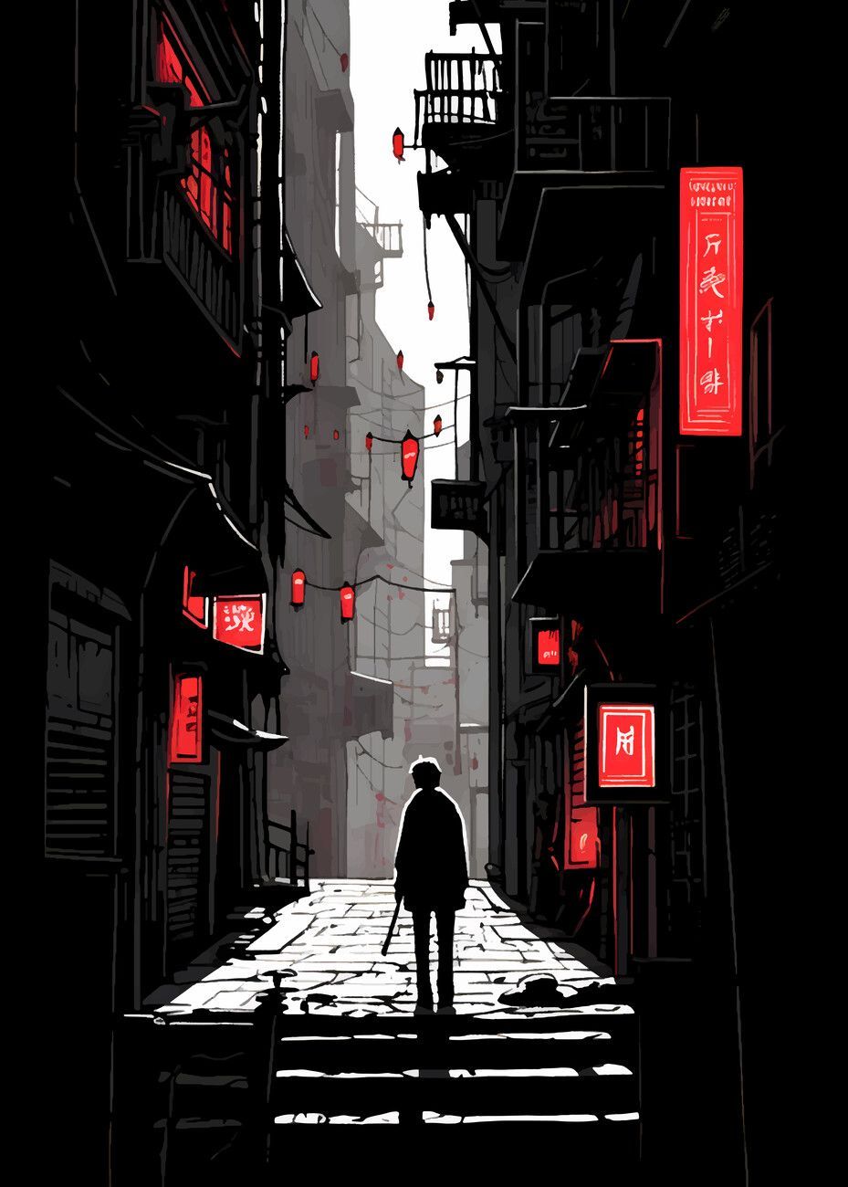 929x1300 Poster Japan The red light district