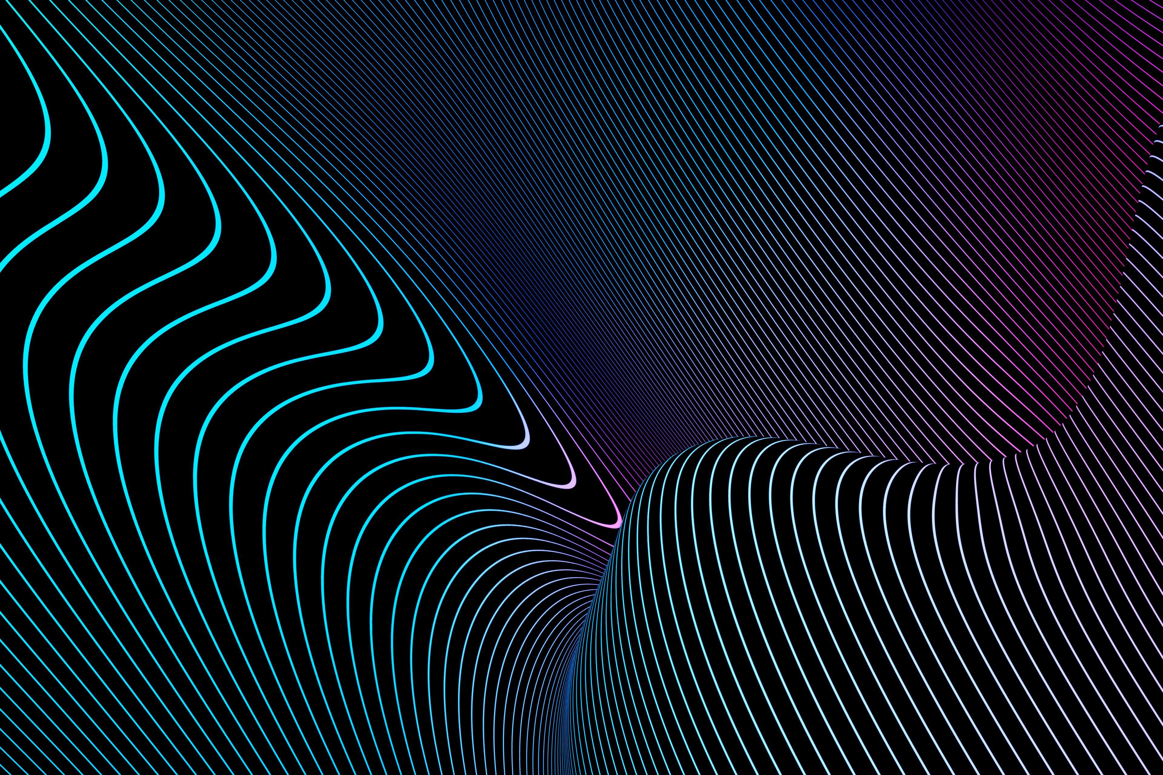 3840x2560 #Lines, #Wrap, K, #Neon, #Dark, #Curves.  trừu tượng https://wallpaperaccess.com/full/2475230.jpg