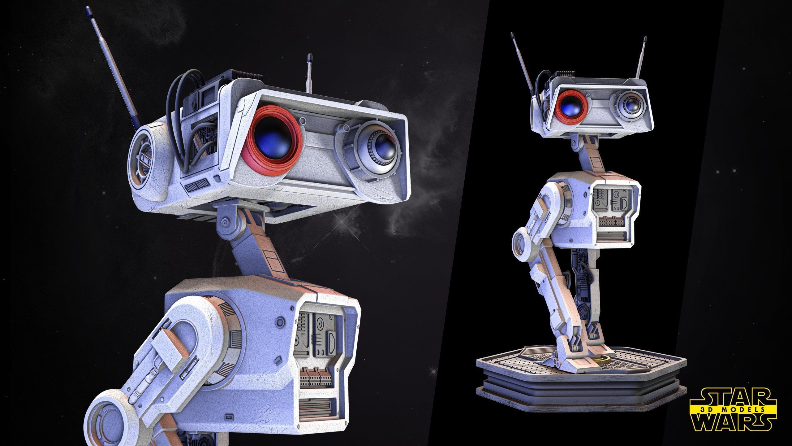 2560x1440 BD1 Droid Wars 3D Models