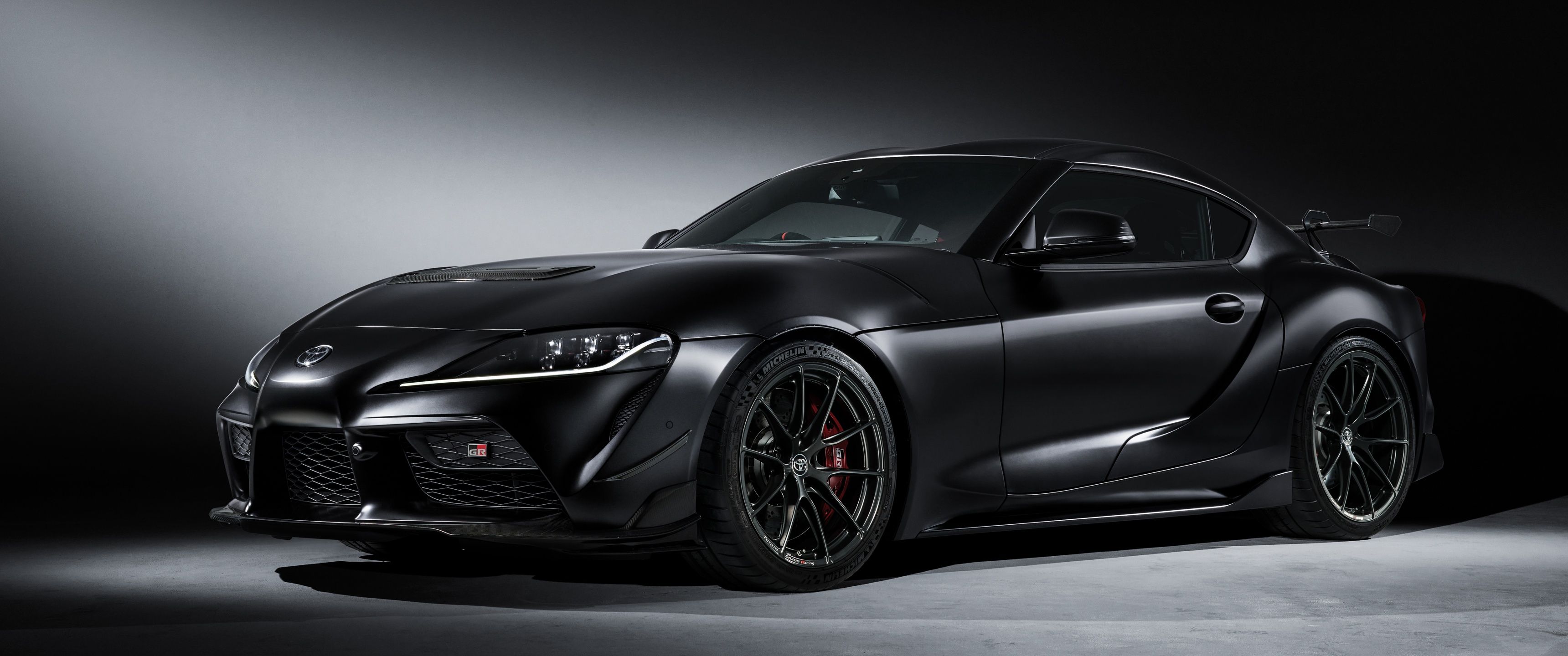 3440x1440 Toyota GR Supra A90 Wallpaper 4K, Black cars, Dark background