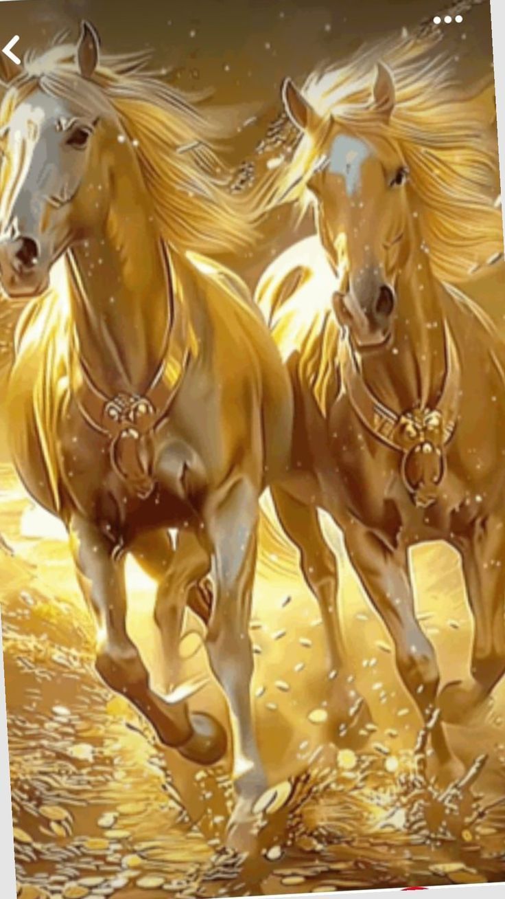 736x1308 ✨ Golden Horses Running Free