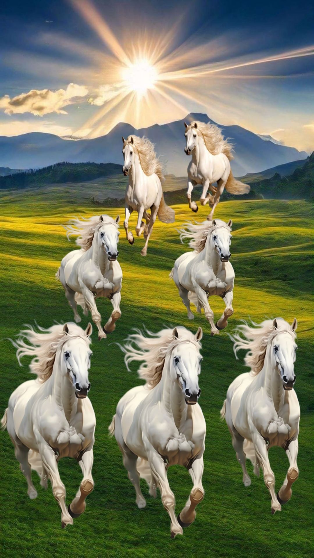 1080x1919 7 horse ideas. horse wallpaper, horse painting, 7 horses running painting vastu wallpaper