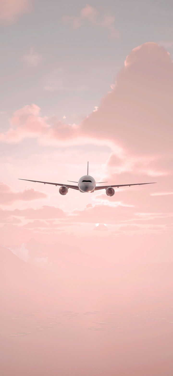 720x1560 Plane Flying In A Beautiful Sky