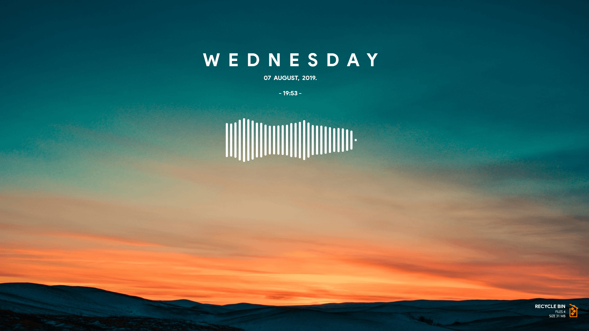 1920x1080 Setting up a wallpaper with current date, day and time
