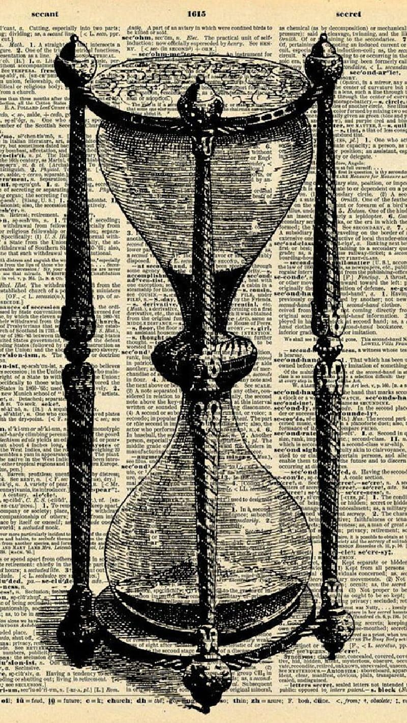 800x1422 Hourglass, antique, date, newspaper, sand, time, vintage, HD phone wallpaper