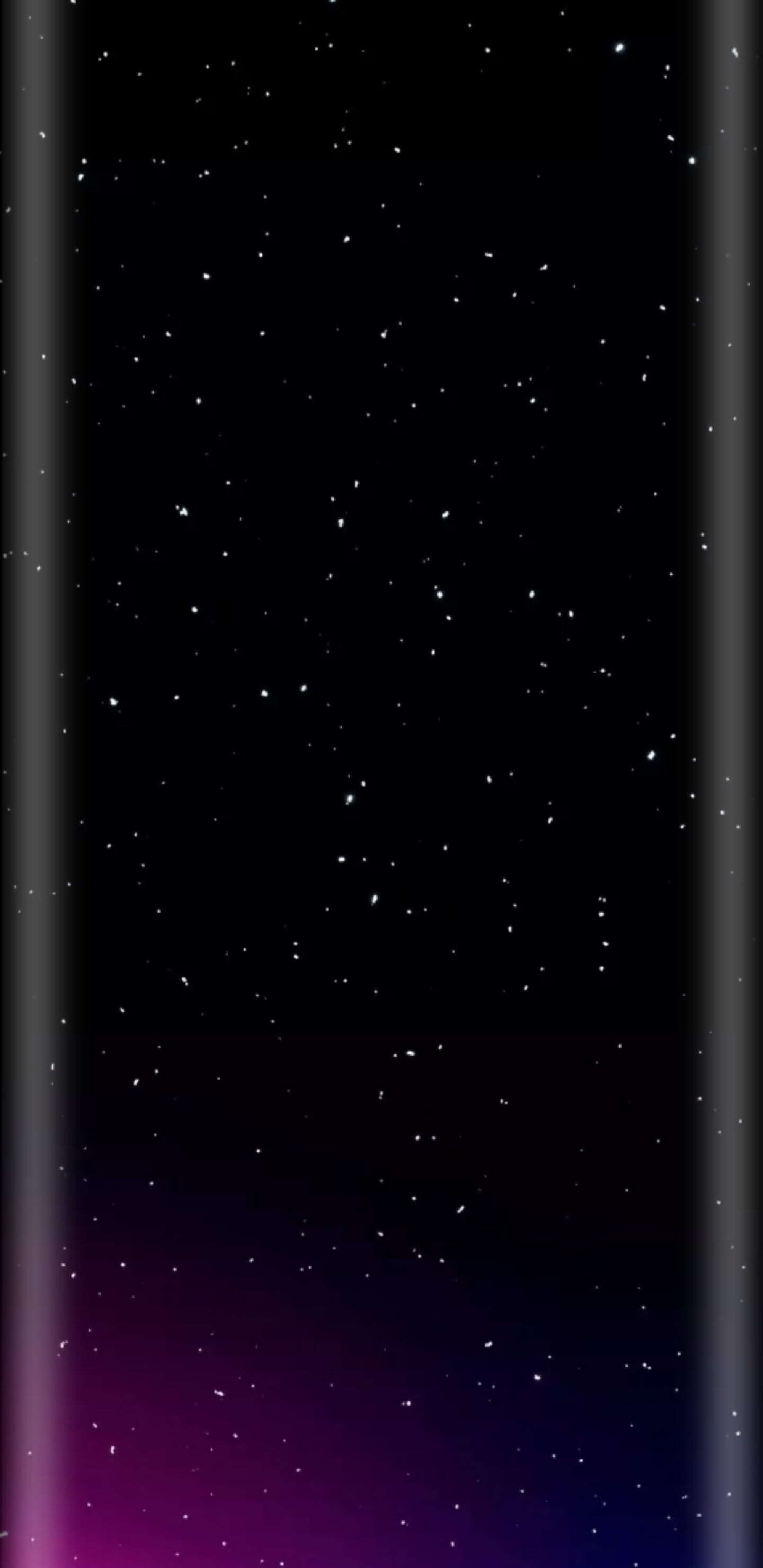 1440x2960 Galaxy Wallpaper With Curved Edges Stars Purple Aurora Borealis