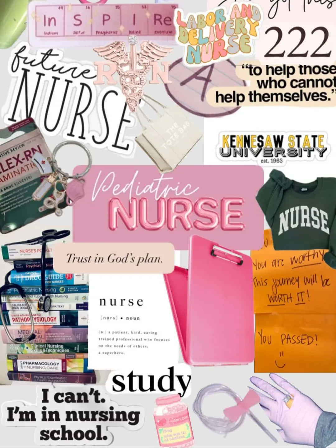 1080x1440 Download Nurse Inspiration Collage Wallpaper