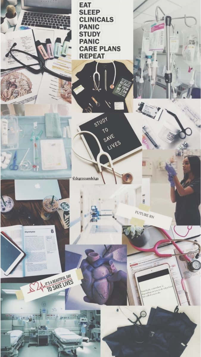 675x1200 Download Nursing Student Life Collage Wallpaper