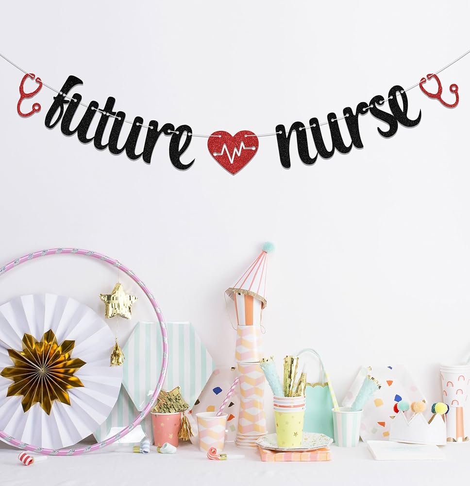 968x1000 Rn Graduation Party Decorations Glittery Congrats Nurse Cake Topper, Congrats CNA LPN BSN EMT, Nursing School Nurse Banner