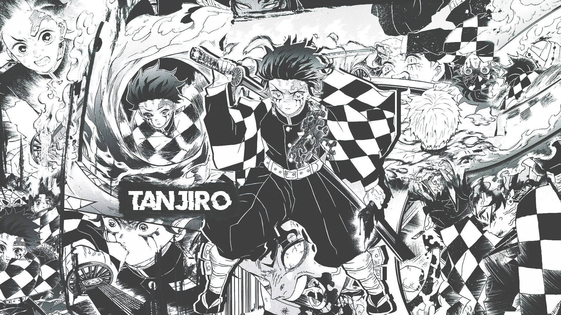 1920x1080 Demon Slayer Black And White Wallpaper