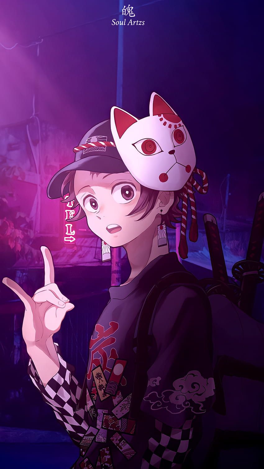 850x1511 Demonslayer tanjiro kamado HD wallpaper