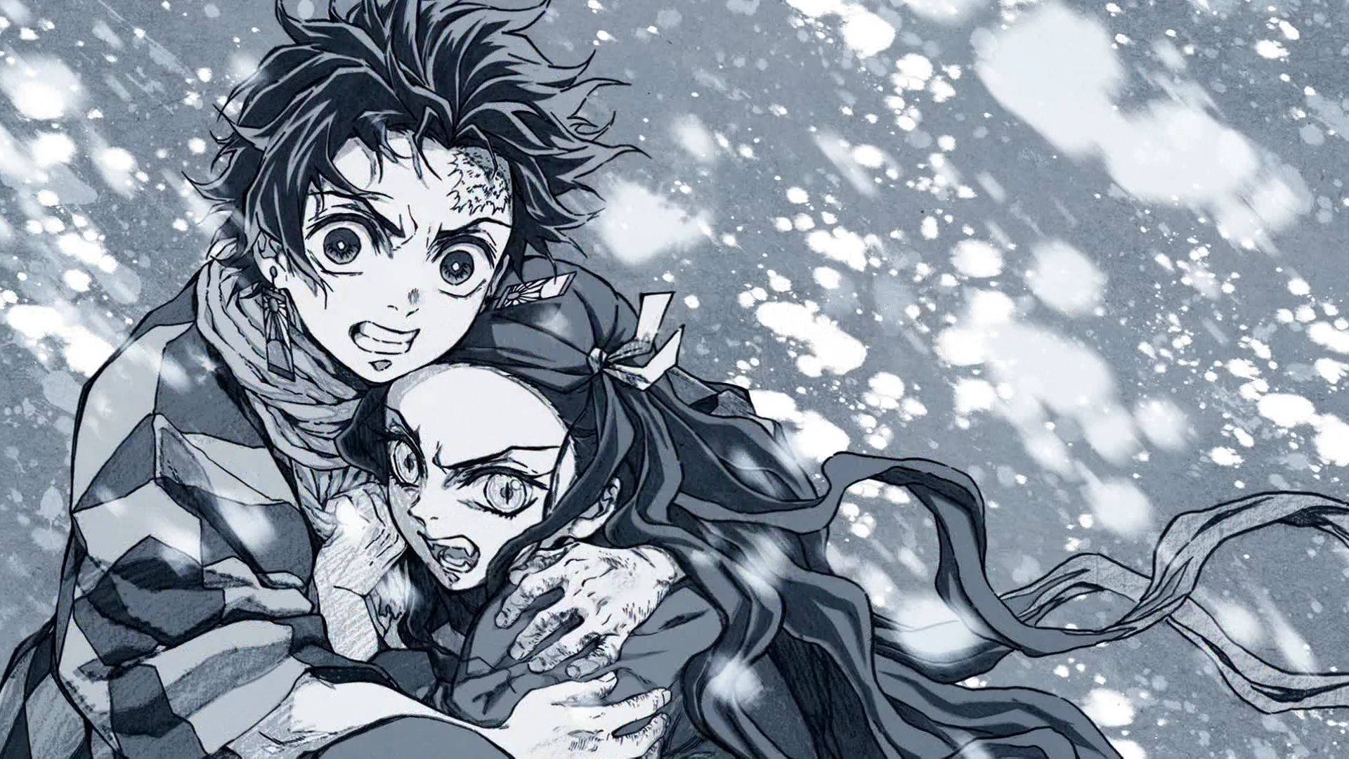 1920x1080 Demon Slayer Black And White Wallpaper
