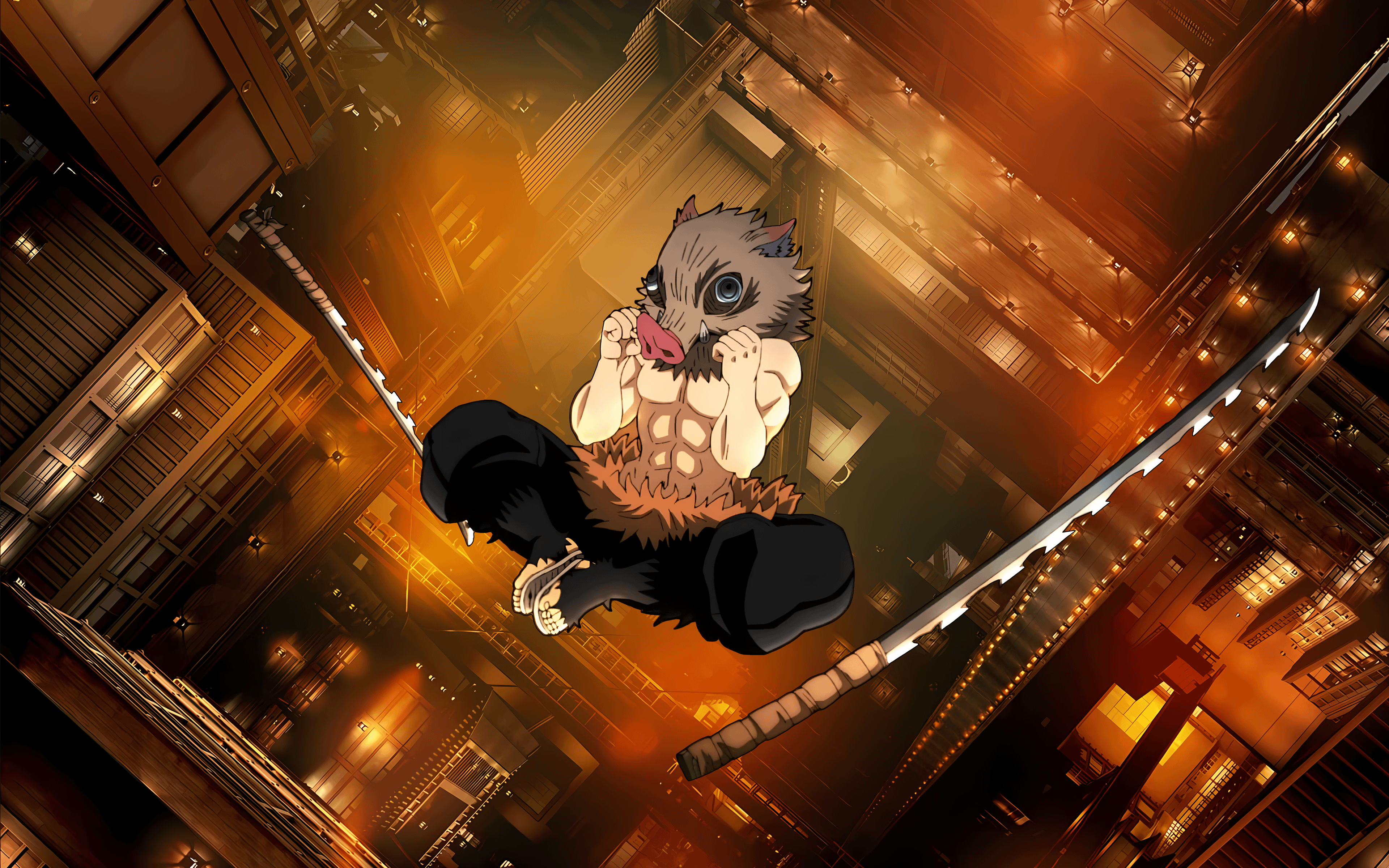 3840x2400 Demon Slayer (Kimetsu no Yaiba) Hashibira Infinity Castle (16:10)