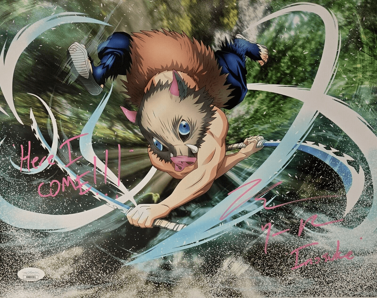 1200x947 Bryce Papenbrook Signed Photo Inosuke Demon Slayer Autograph 11x14 JSA COA 591