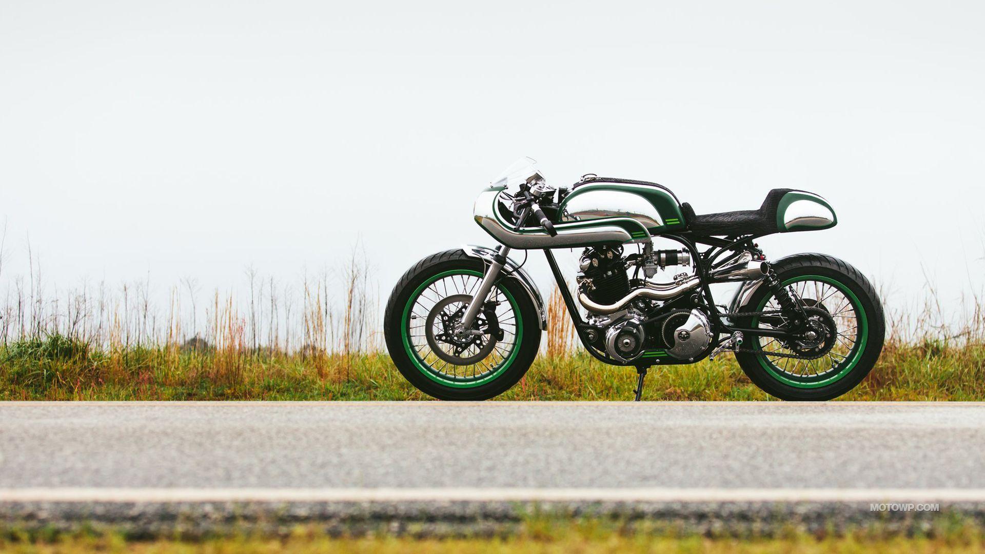 1920x1080 Custom motorcycle desktop wallpaper Fuller Moto Misty Green 2015