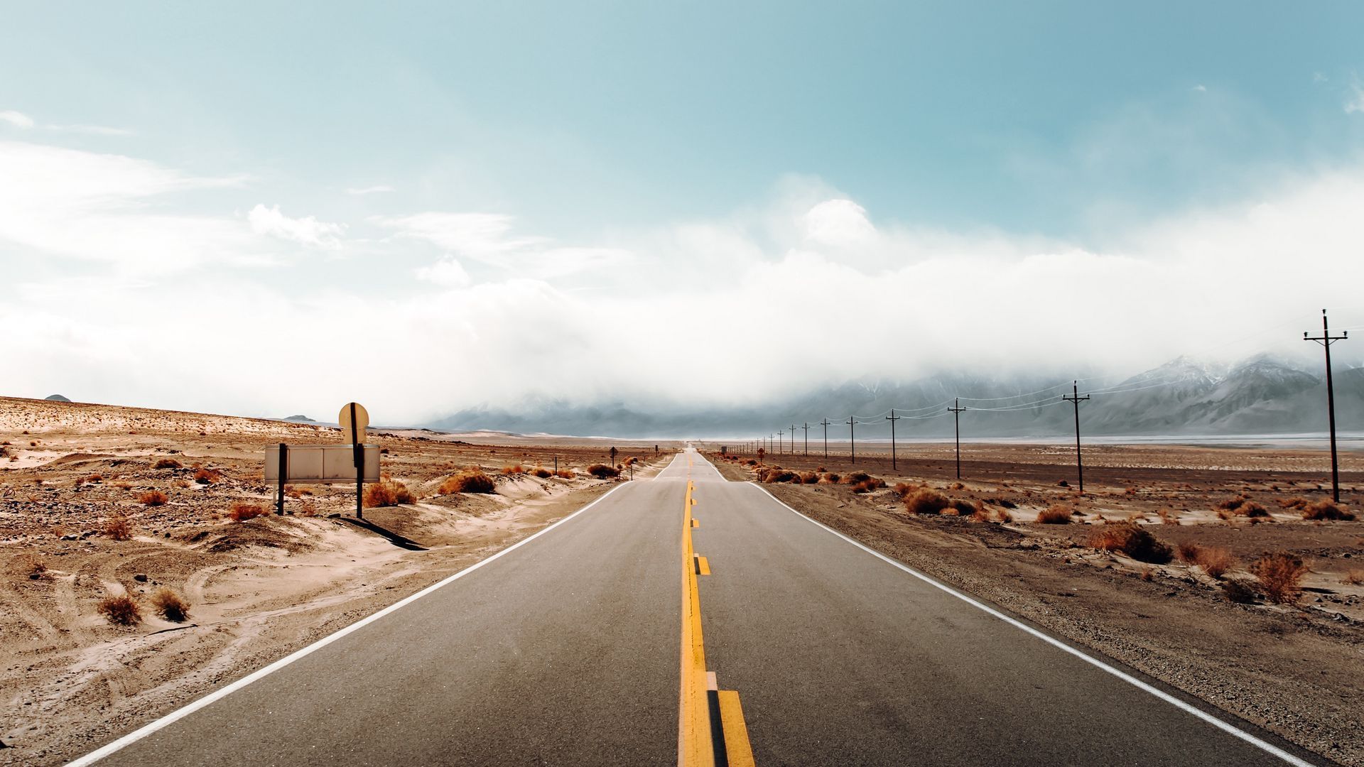 1920x1080 Download wallpaper 1920x1080 road, desert, landscape, california, usa full hd, hdtv, fhd, 1080p HD background