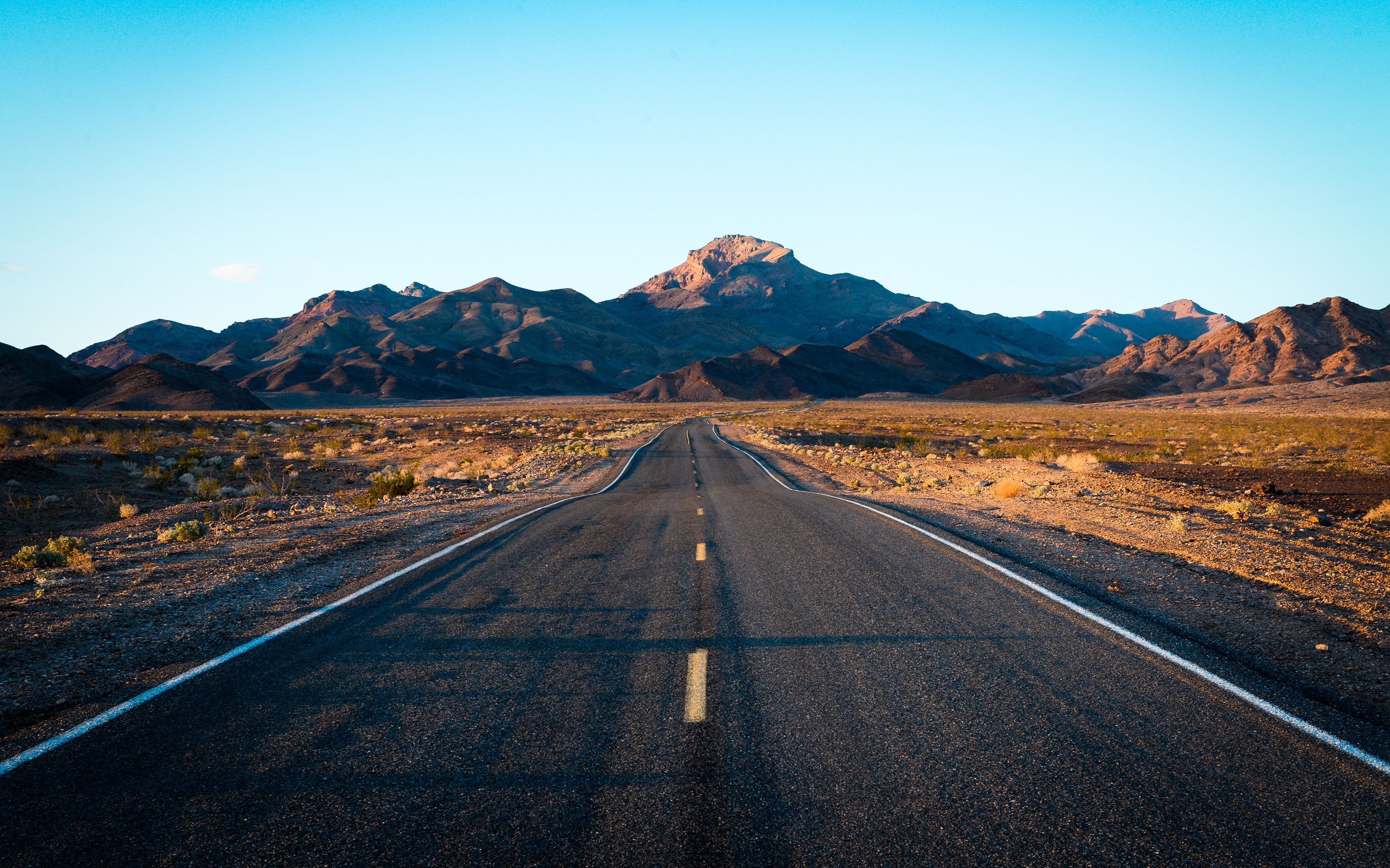 3840x2400 Wallpaper Usa, Death Valley, Road, Mountain, Valley, Background Free Image