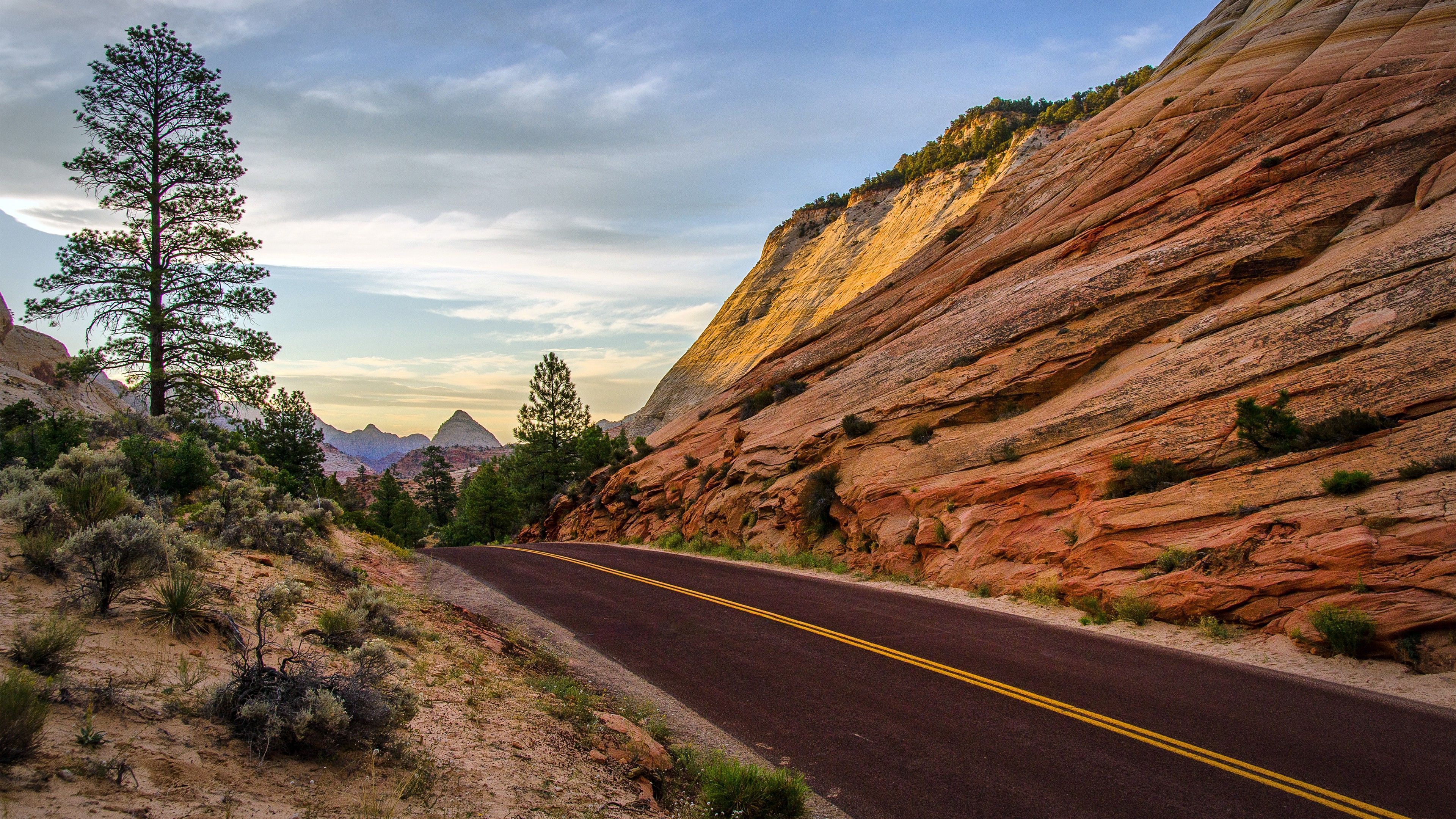 3840x2160 road, Landscape, USA, Rock Wallpaper HD / Desktop and Mobile Background