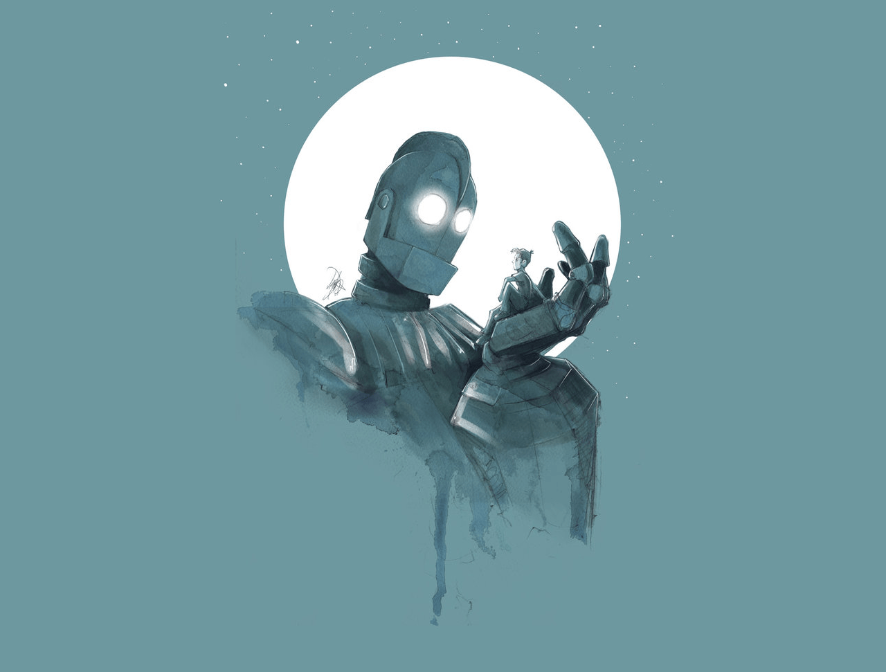 1280x971 Free download stars robots moon the iron giant HD Wallpaper Space