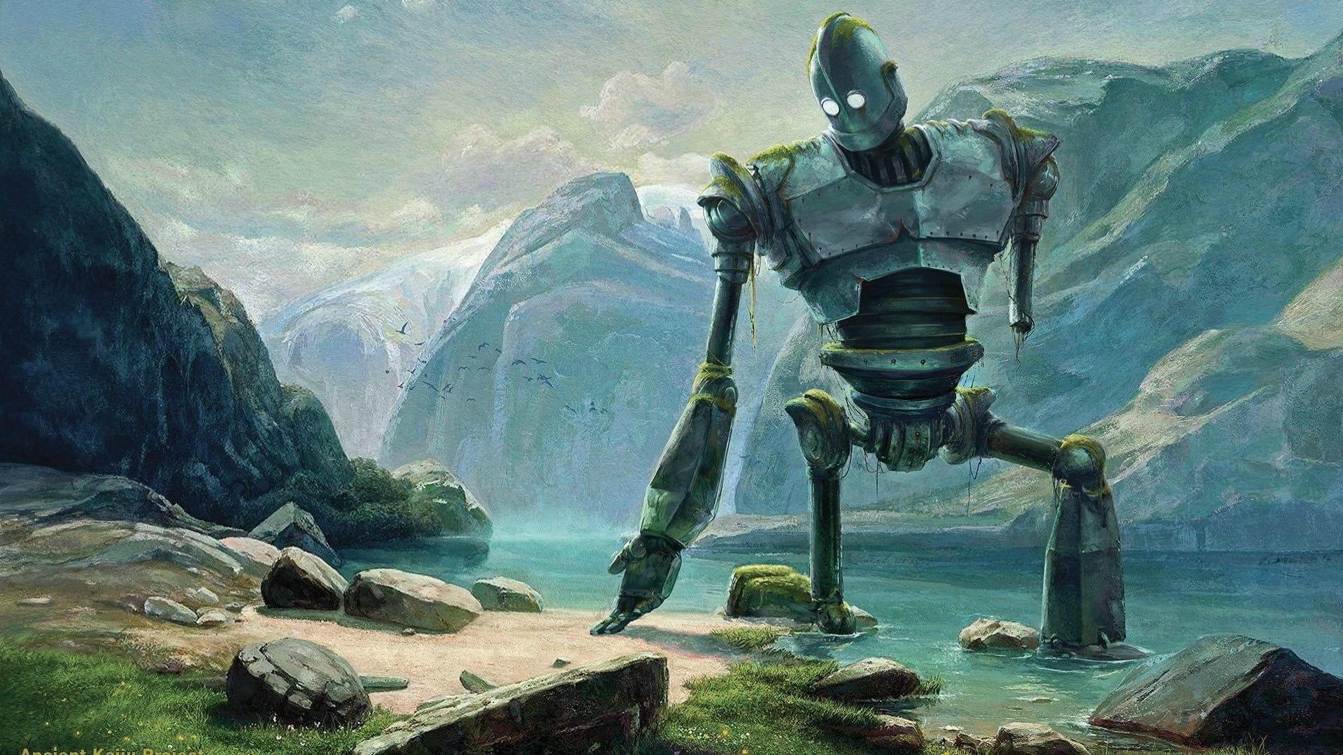 1920x1080 Gray robot movie still, artwork, digital art, The Iron Giant