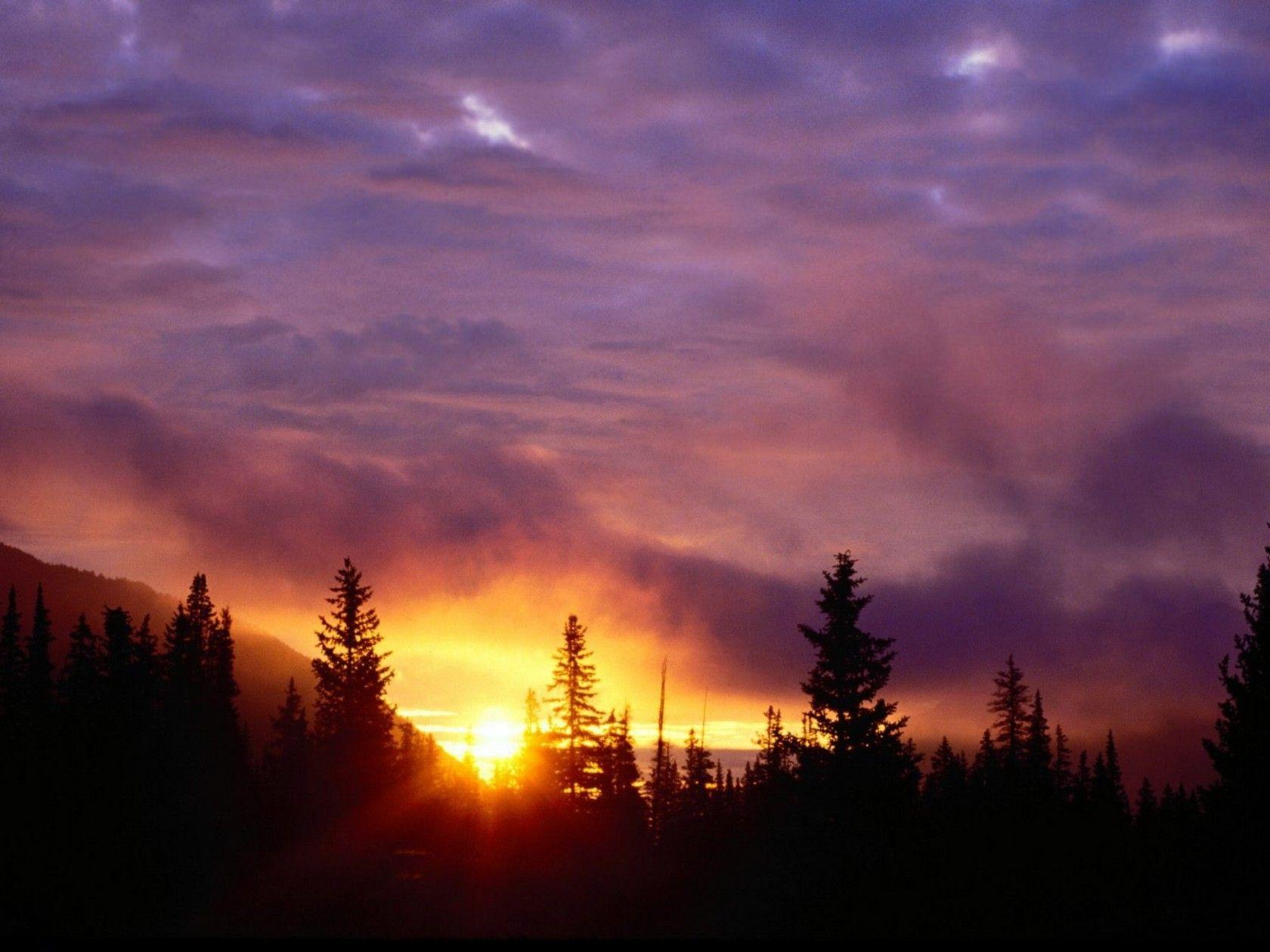 1680x1260 Sunsets: Sun San Night Mountain National Skies Sky Forest Nature