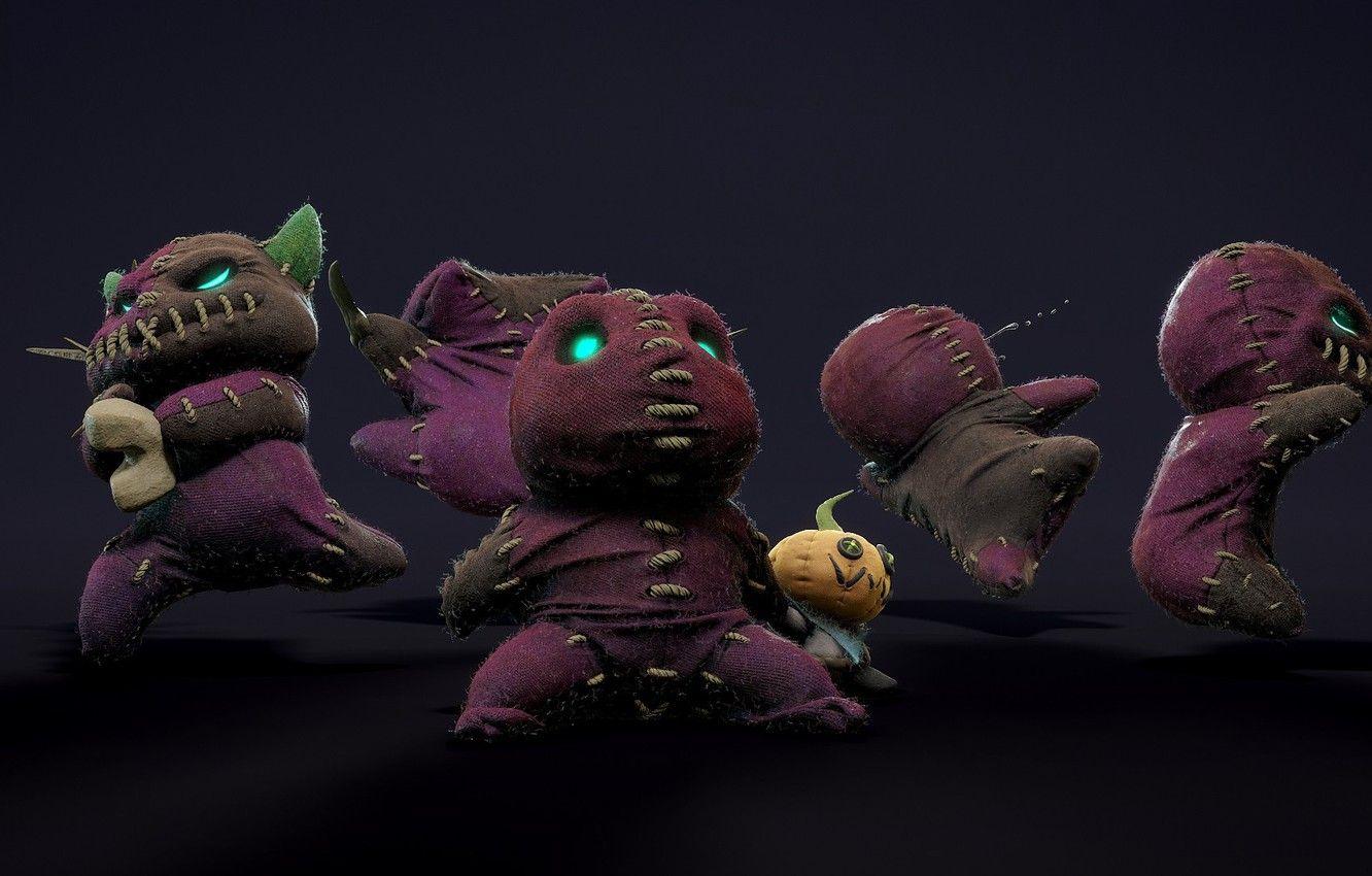 1332x850 Wallpaper doll, pumpkin, Voodoo, Steven Shmuely, The Canopic Dolls