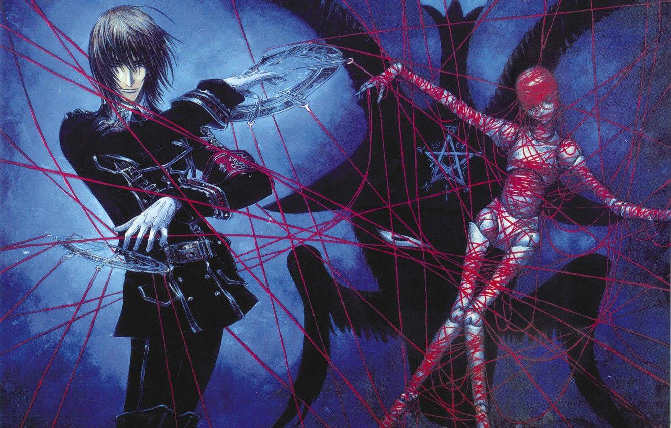1332x850 Wallpaper witchcraft, pentagram, art, red thread, the voodoo doll