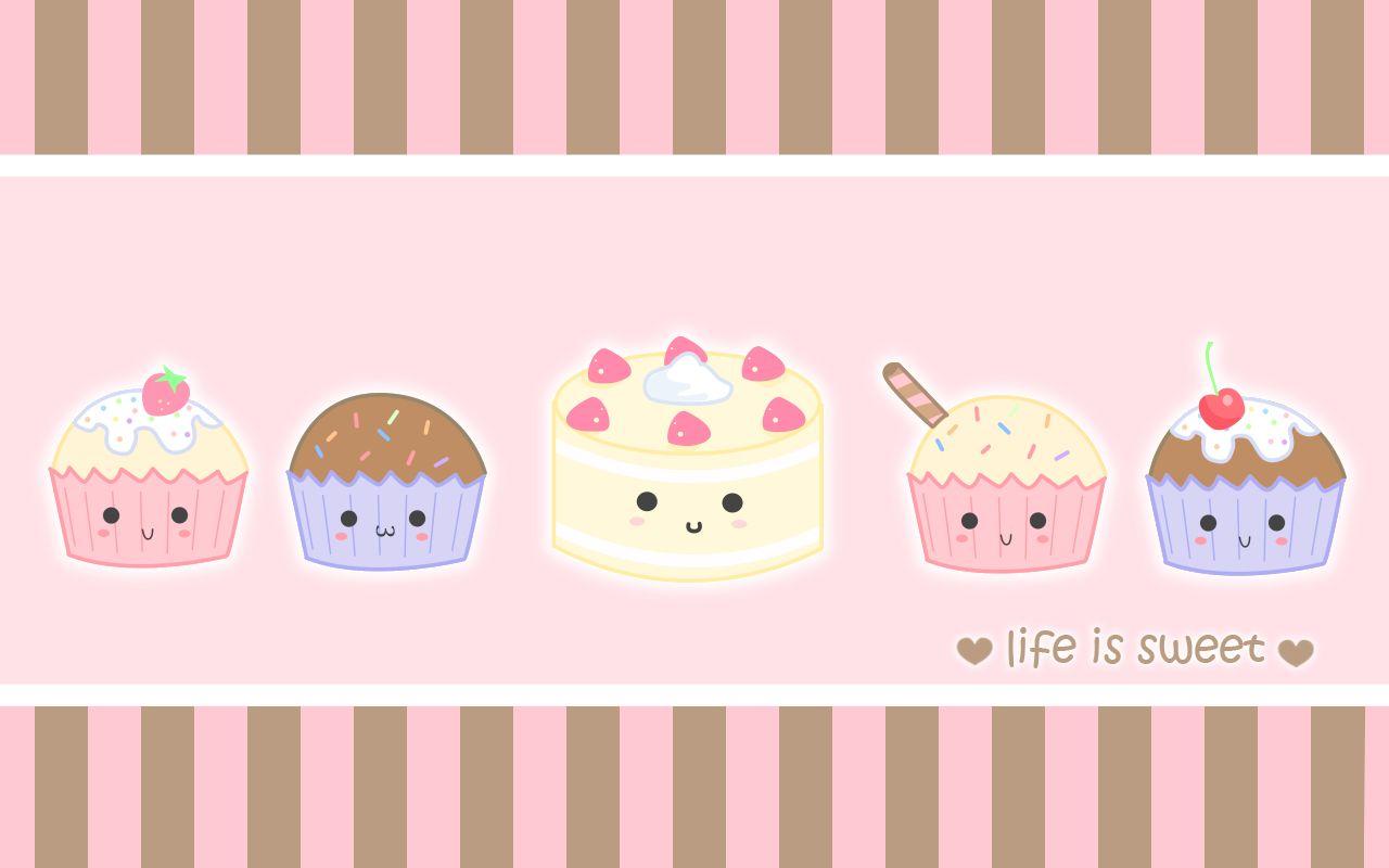 Cute Cartoon Cupcakes Wallpapers - Top Free Cute Cartoon Cupcakes  Backgrounds - WallpaperAccess