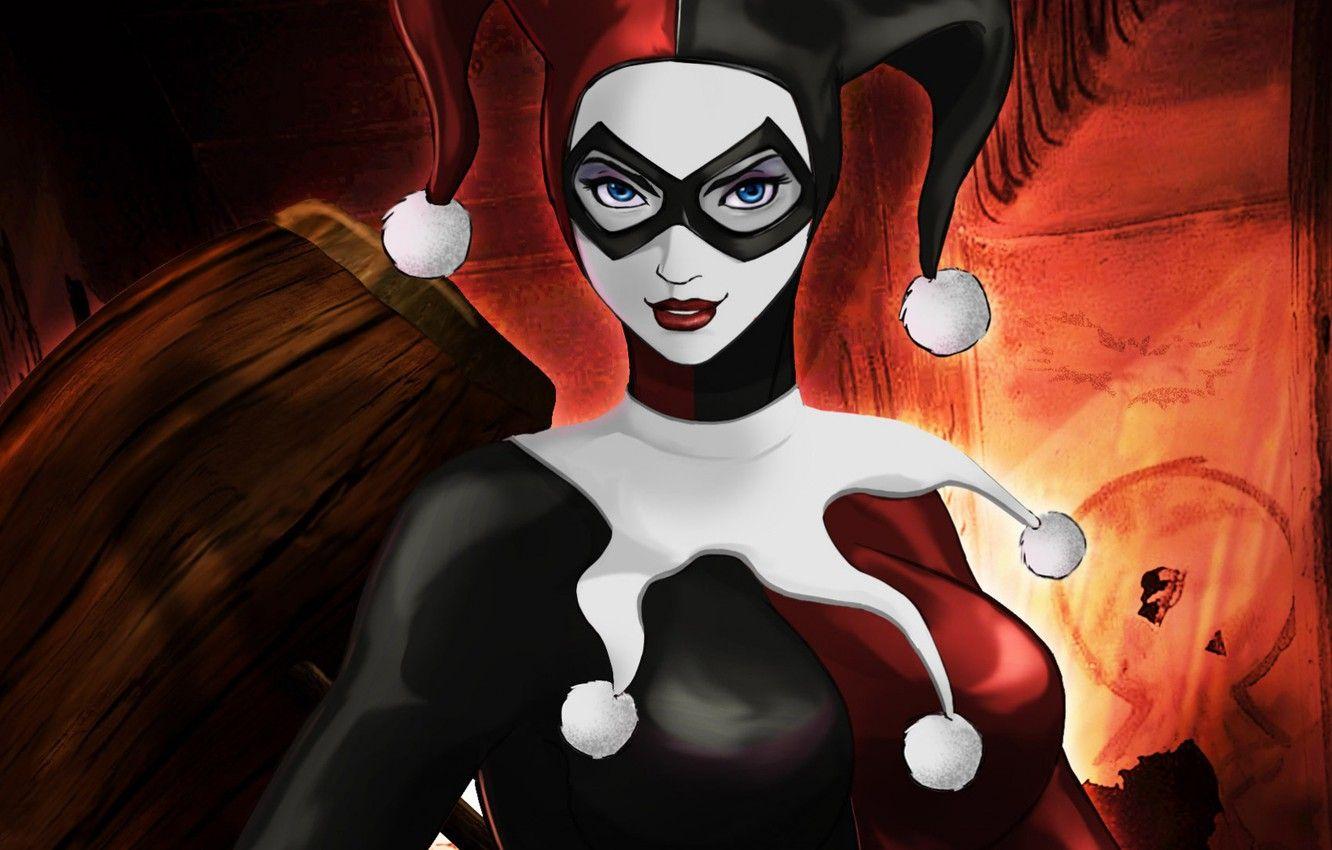 1332x850 Wallpaper Girl, Hat, Girl, Costume, Mask, harley quinn, Blue eyes