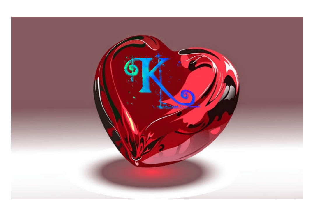 1067x766 Cute Letter K In Heart Symbols In HD