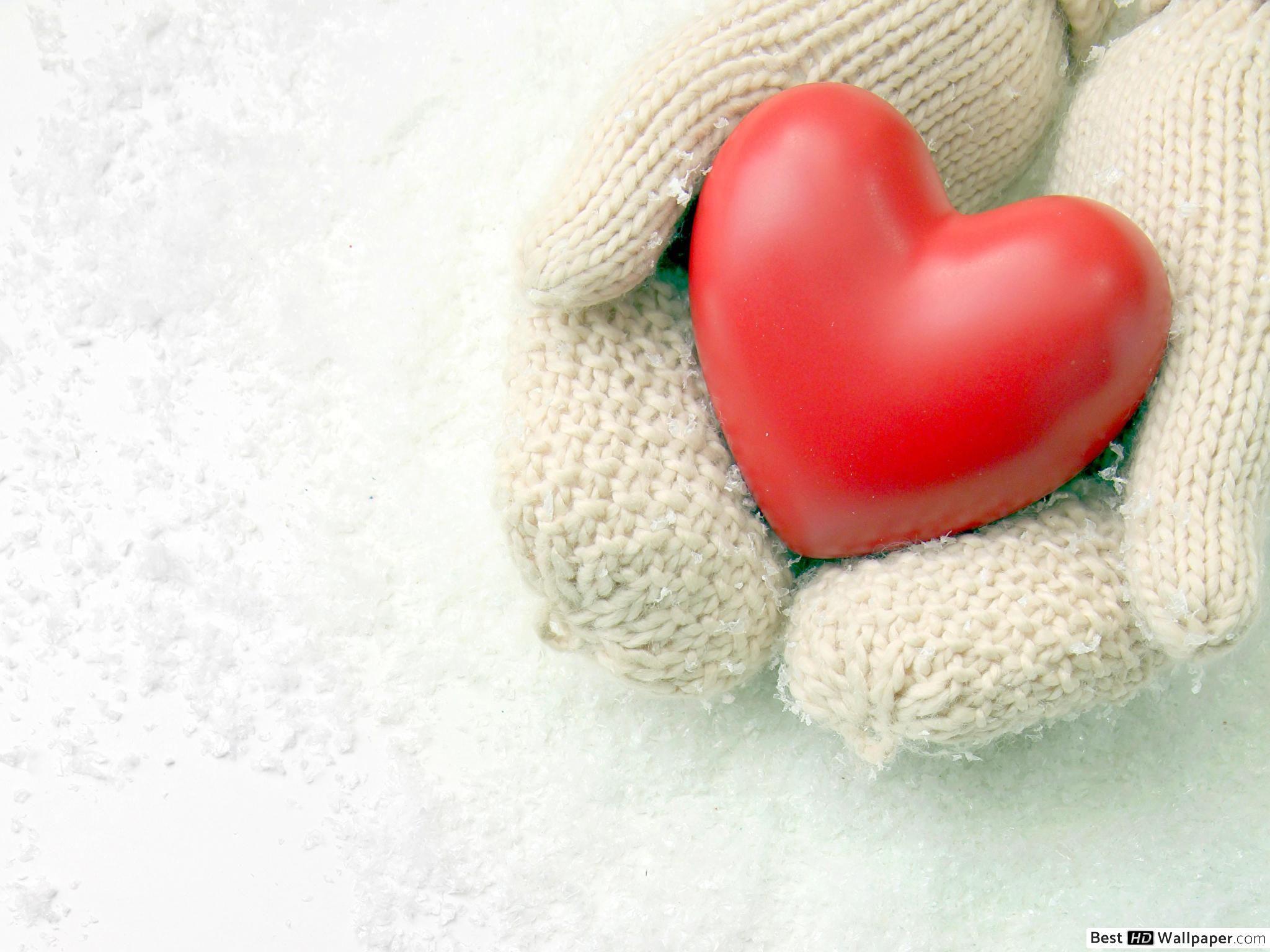 2048x1536 Valentine's day heart in the hand HD wallpaper download