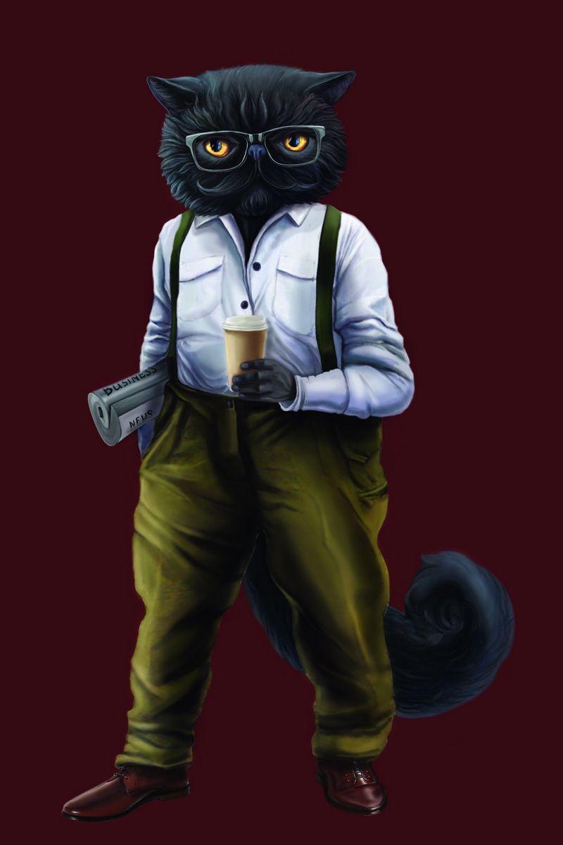 800x1200 Download wallpaper 800x1200 cat, hipster, art, style, funny iphone