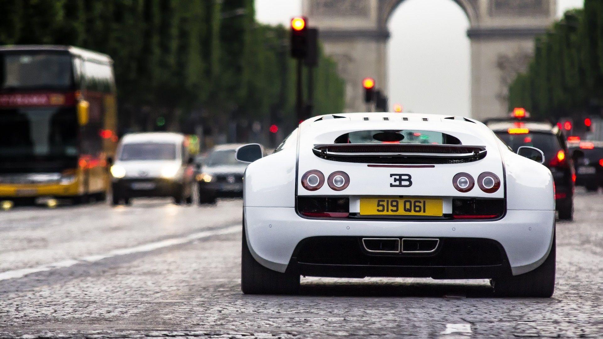 1920x1080 Wallpaper bugatti veyron super sport, france, paris, white, city