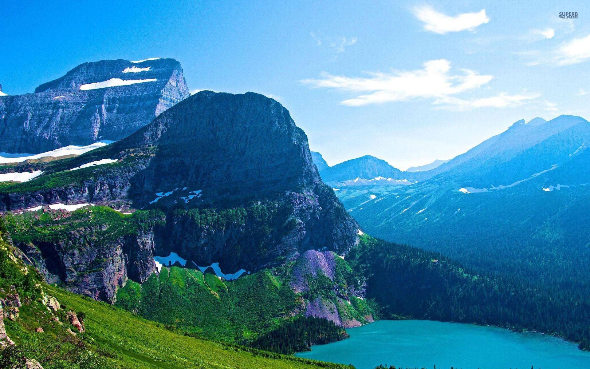 HD wallpaper lake forest mountains Glacier National Park Montana  turquoise  Wallpaper Flare