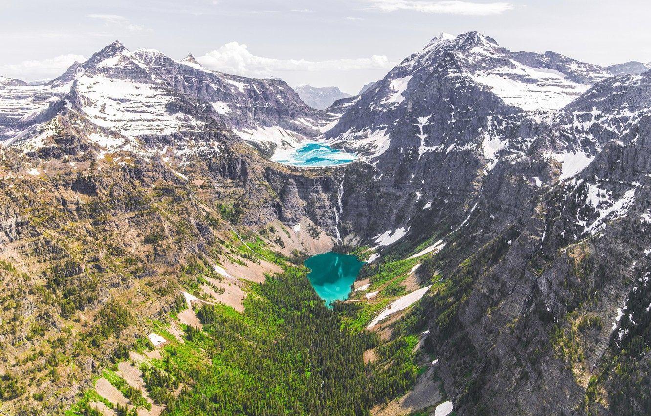 1332x850 Wallpaper Nature, Mountains, USA, Landscape, Glacier National Park, National Park, Glacier, Beaver Chief Falls, Paradise in Montana image for desktop, section пейзажи