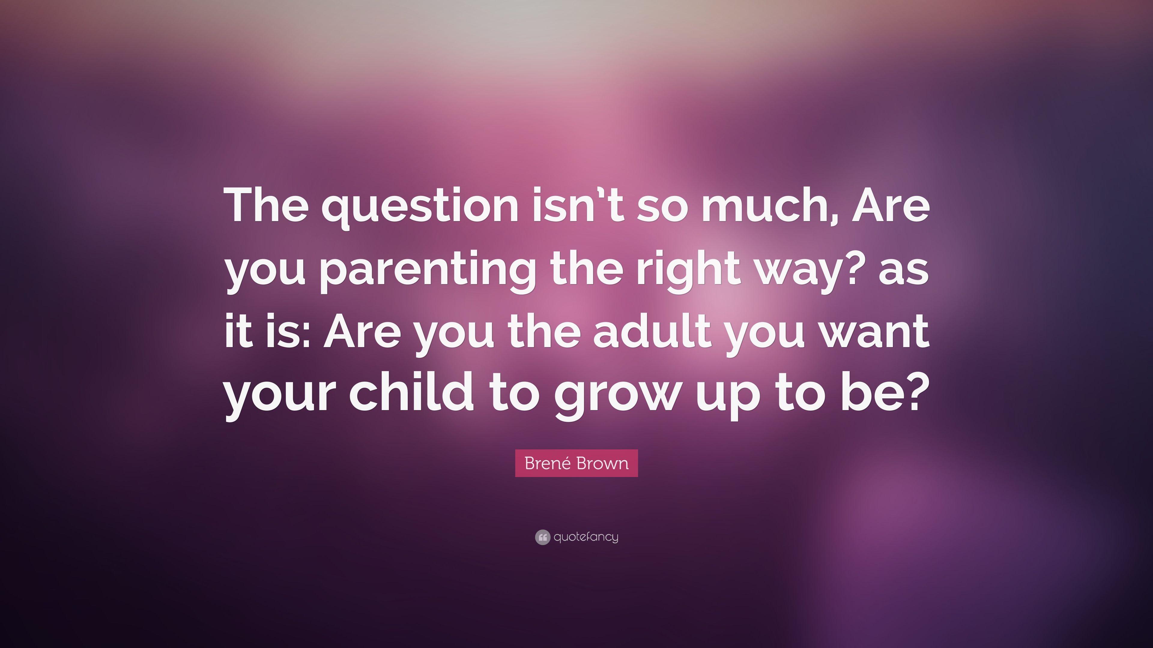 3840x2160 Brené Brown Quote: “The question isn't so much, Are you parenting