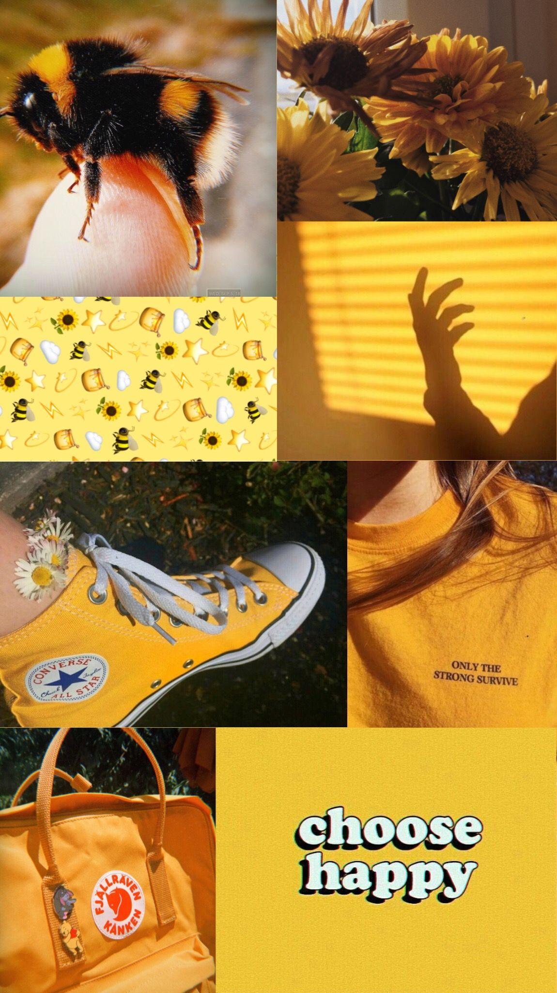 1150x2048 freetoedit yellow aesthetic wallpaper bee converse flow