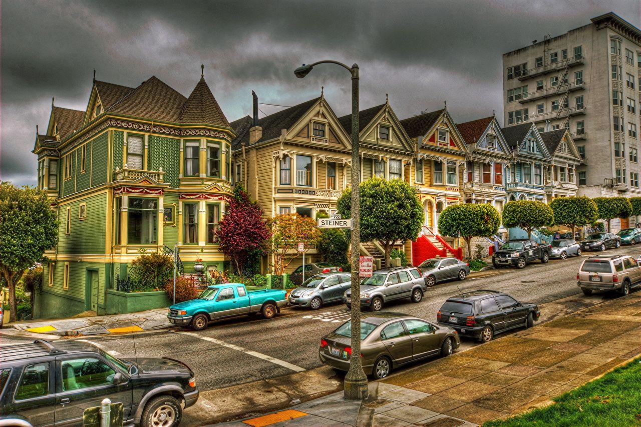 1280x853 Desktop Wallpaper California San Francisco USA Old Victorian houses