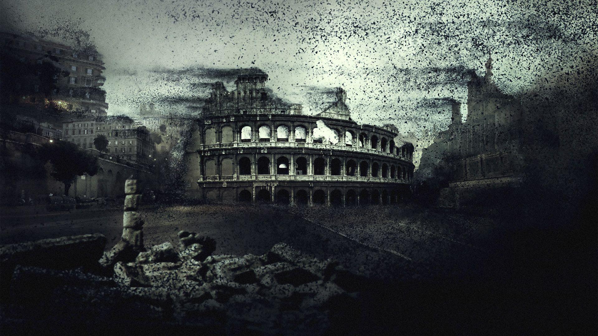 1920x1080 Dark City Background