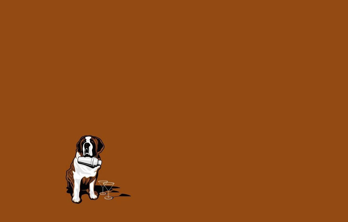 1332x850 Wallpaper glass, dog, cocktail, St. Bernard, the bartender, shaker