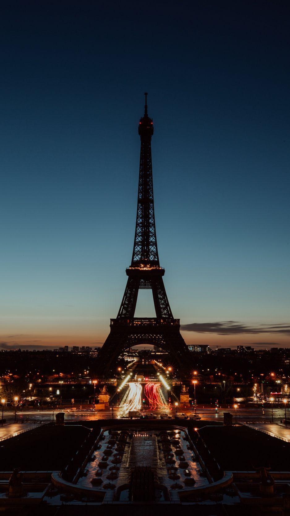 938x1668 Download wallpaper 938x1668 eiffel tower, paris, night, city