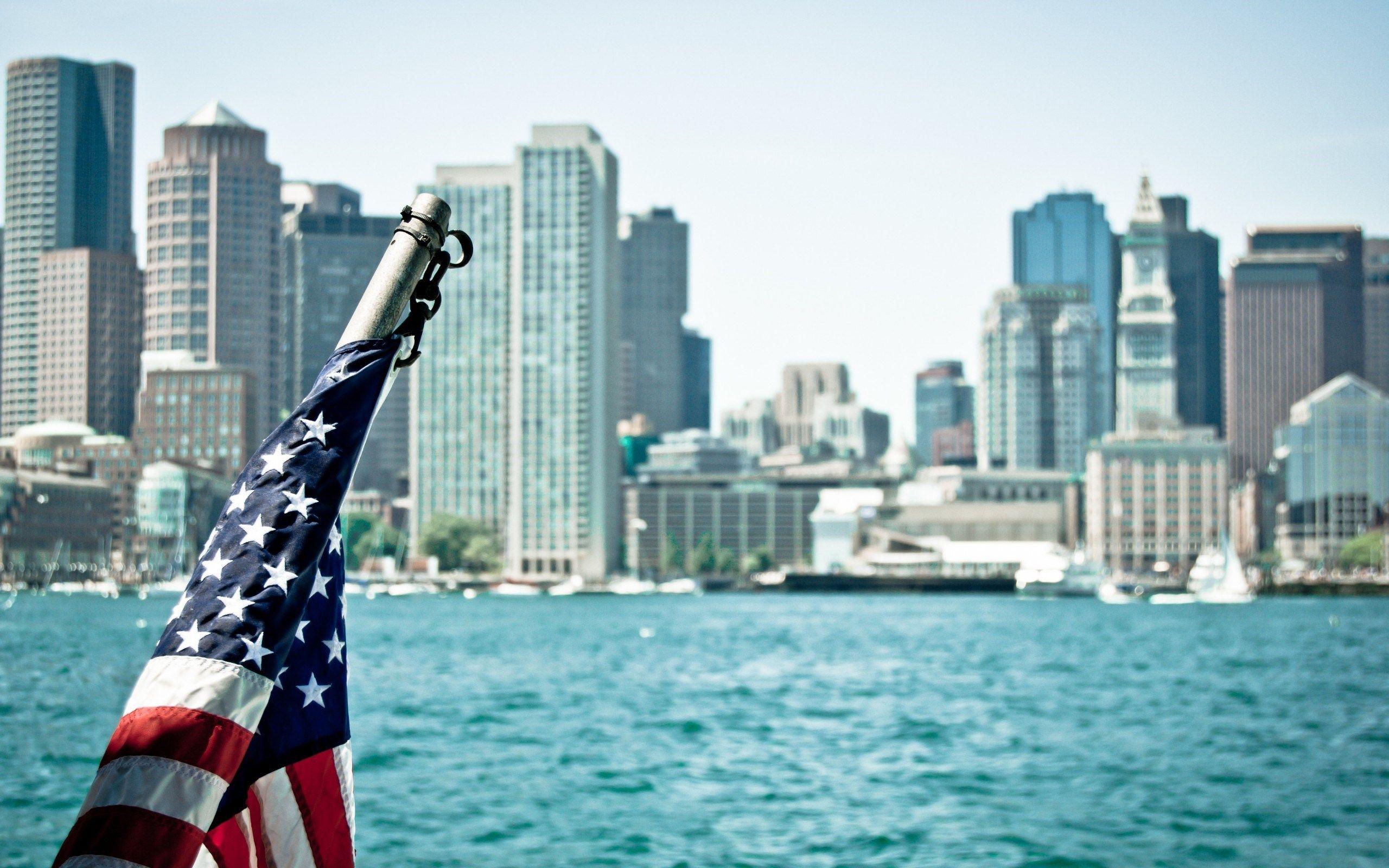 2560x1600 USA Massachusetts Boston City Flag