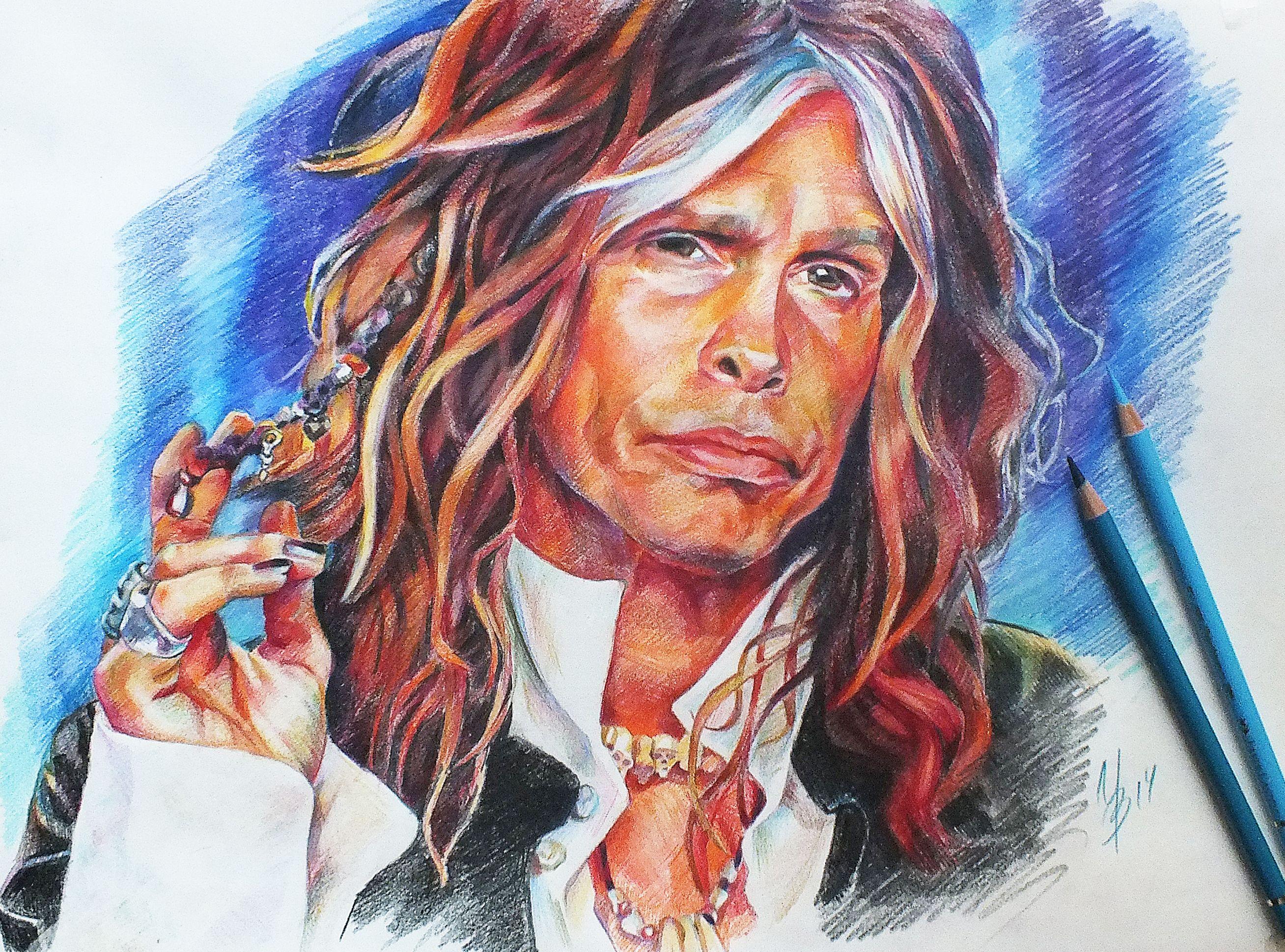 2616x1938 Wallpaper Aerosmith Man Steven Tyler Face Music Painting 2616x1938