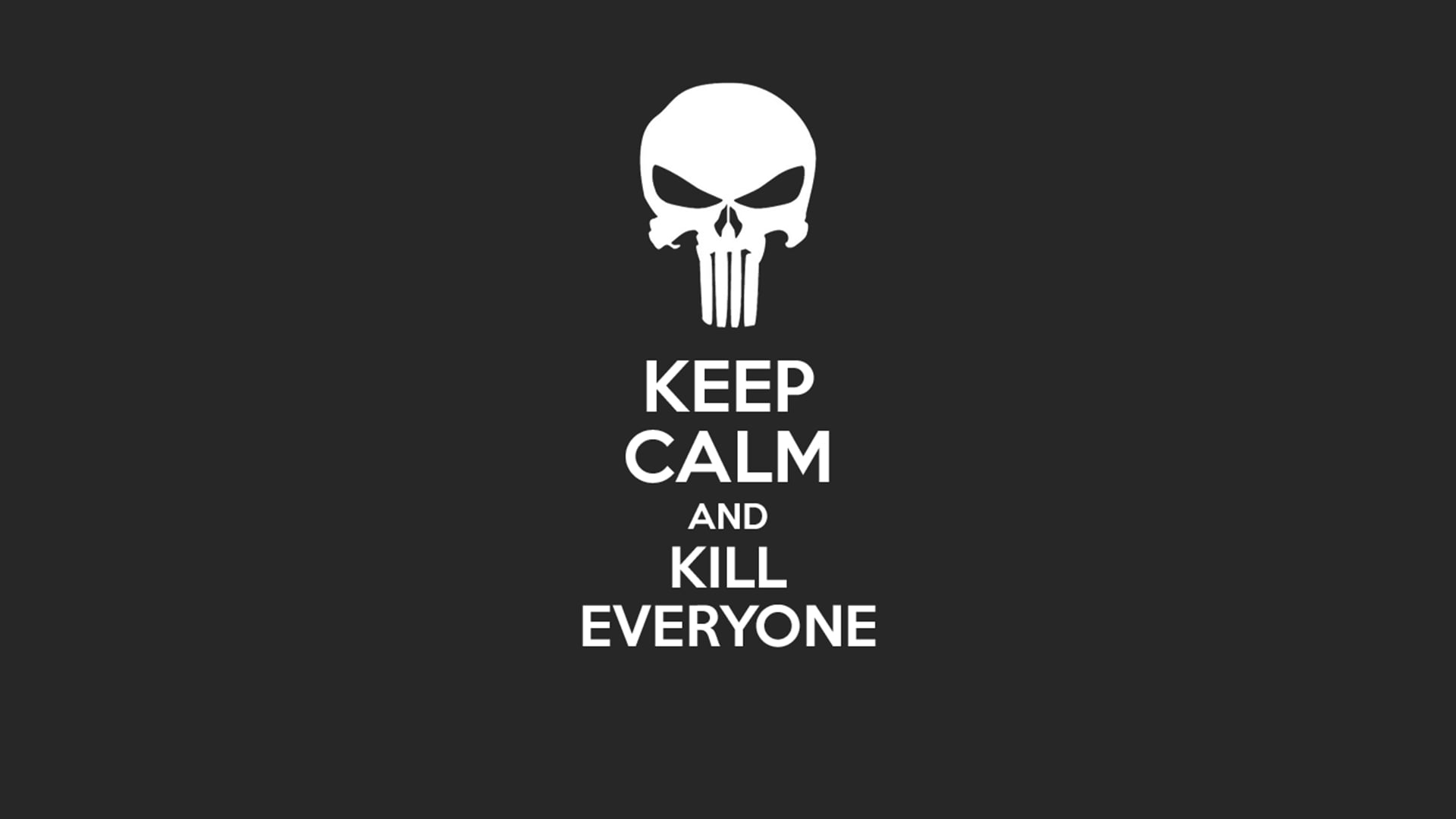 1920x1080 Keep calm and kill everyone text on black background HD wallpaper