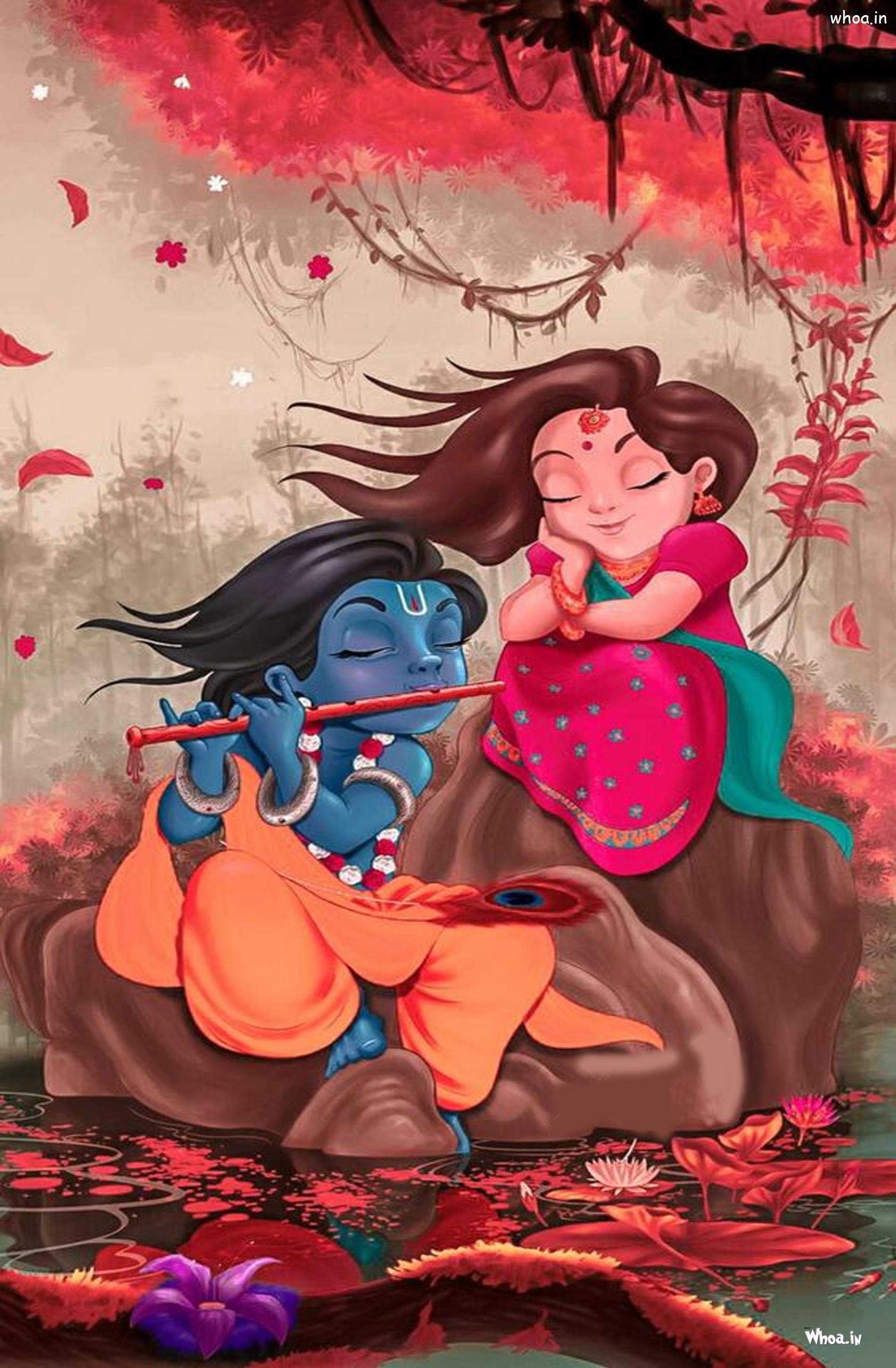 1900x2900 Latest Radha Krishna Cartoon HD Mobile Wallpaper