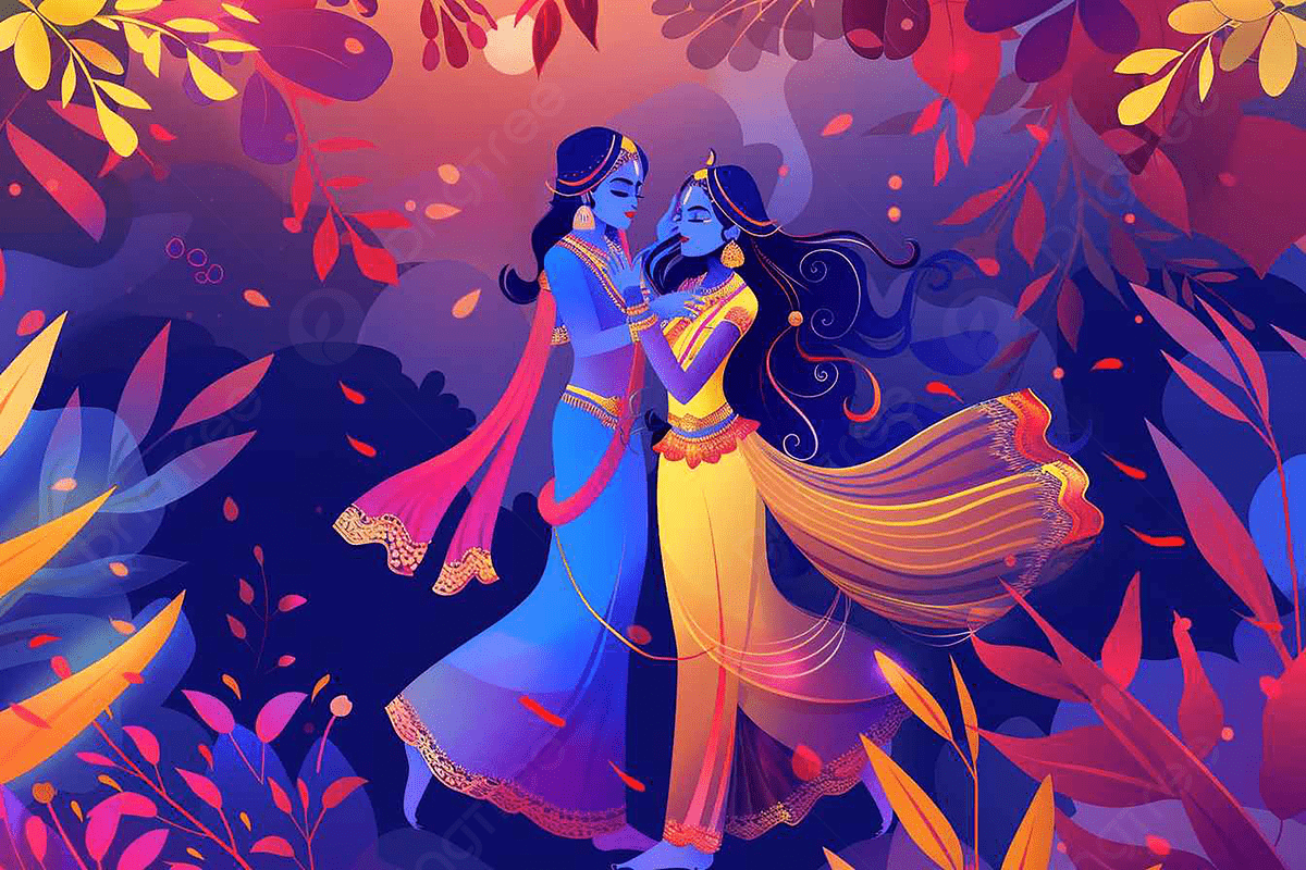 1200x800 Gradient Radha And Krishna Illustration For Holi Festival Celebration Clip Art, Holi, Colourful Day, Celebration Background Image And Wallpaper for Free Download