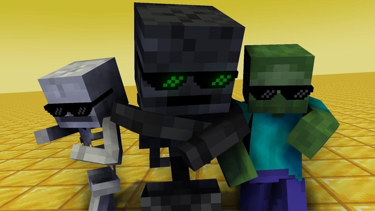 1280x720 ELECTRO SWING DANCE WITHER SKELETON, ZOMBIE & SKELETON Shorts animation